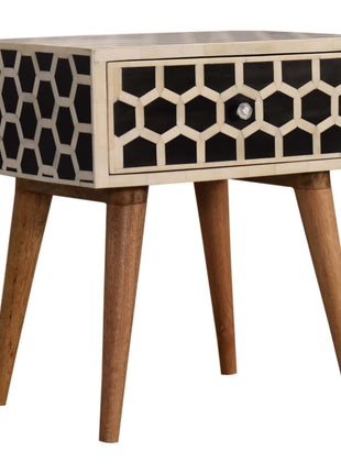 Honeycomb Bone Inlay Bedside