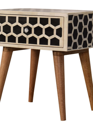 Honeycomb Bone Inlay Bedside