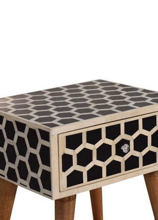 Honeycomb Bone Inlay Bedside