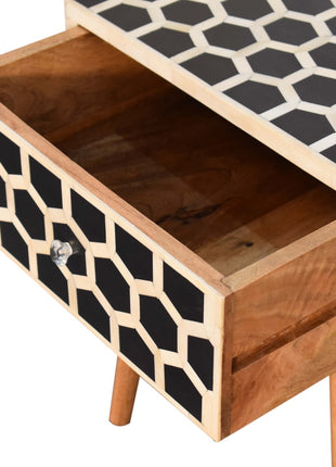 Honeycomb Bone Inlay Bedside