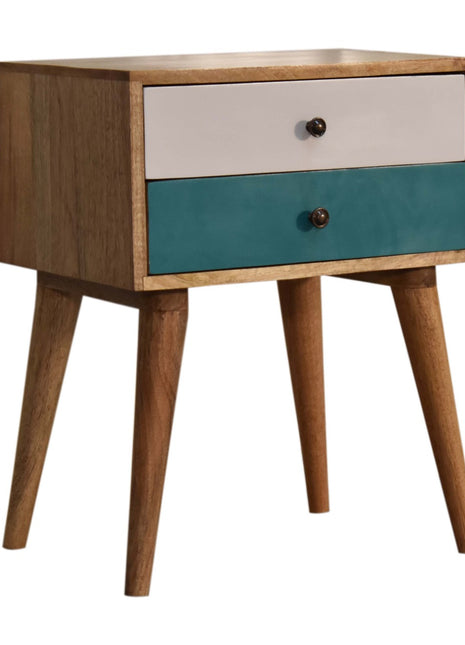 Teal Modern Solid Wood Bedside