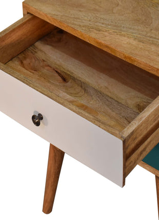 Teal Modern Solid Wood Bedside