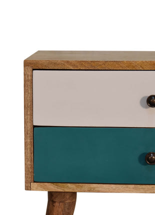 Teal Modern Solid Wood Bedside