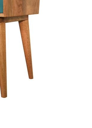 Teal Modern Solid Wood Bedside