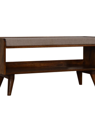 Brown Tweed Seat Pad Bench