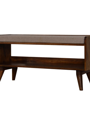 Brown Tweed Seat Pad Bench