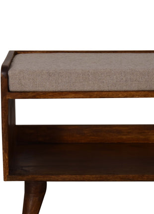 Brown Tweed Seat Pad Bench