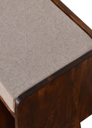 Brown Tweed Seat Pad Bench