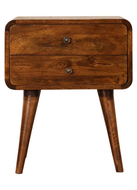 Curve Chestnut Cable Access Bedside