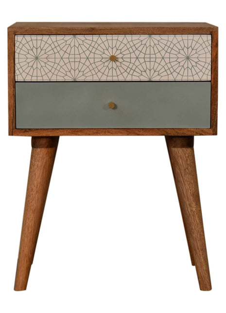 Green Patterned Bedside