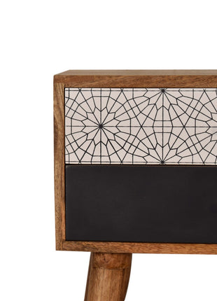 Black Patterned Bedside