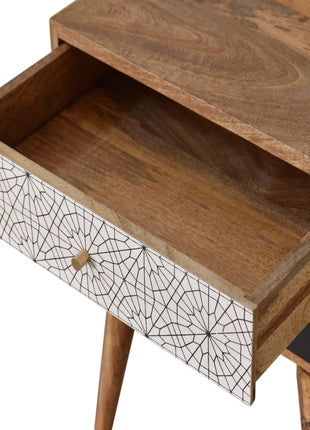 Black Patterned Bedside