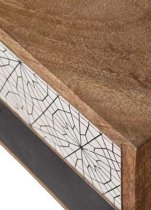 Black Patterned Bedside