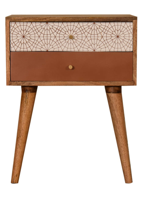 Brick Red Patterned Bedside