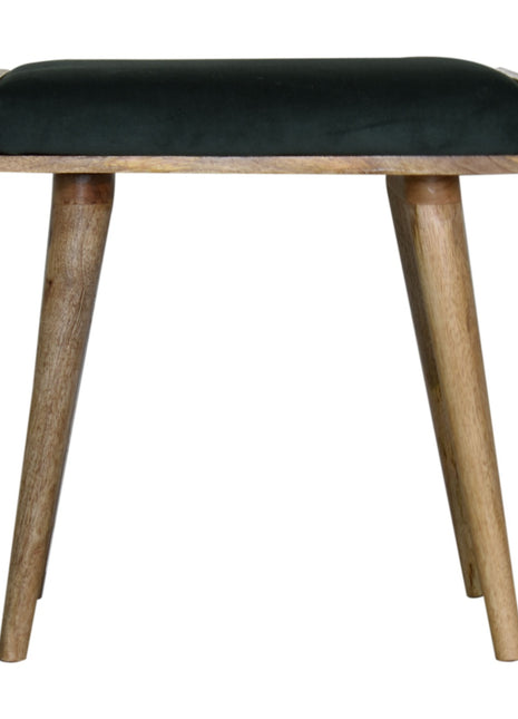 Emerald Velvet Tray Style Footstool