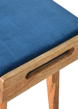 Teal Velvet Tray Style Footstool