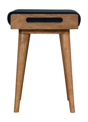 Teal Velvet Tray Style Footstool