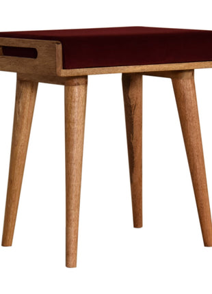 Wine Red Tray Style Footstool