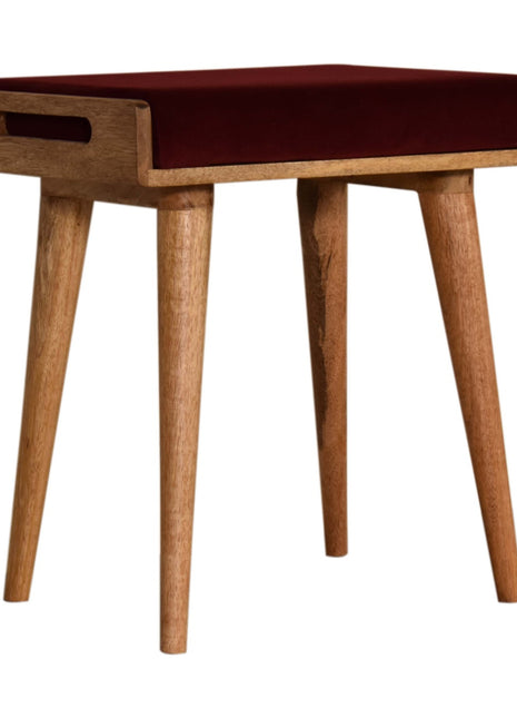 Wine Red Tray Style Footstool