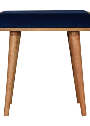 Royal Blue Velvet Tray Footstool