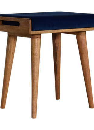 Royal Blue Velvet Tray Footstool