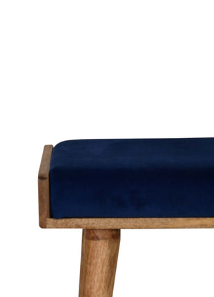 Royal Blue Velvet Tray Footstool