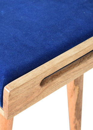 Royal Blue Velvet Tray Footstool