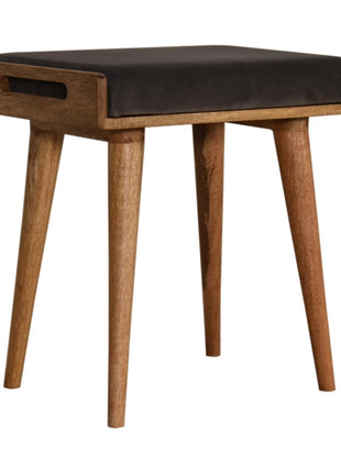 Fußhocker im Tablett-Stil aus grauem Samt