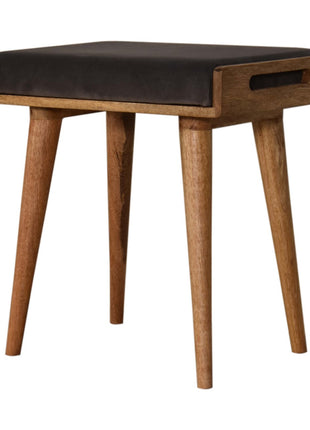 Fußhocker im Tablett-Stil aus grauem Samt