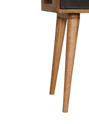 Fußhocker im Tablett-Stil aus grauem Samt
