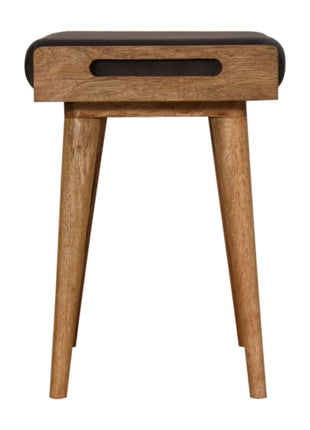 Fußhocker im Tablett-Stil aus grauem Samt