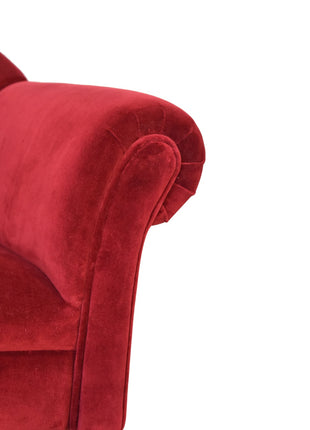 Sillón de estilo nórdico en terciopelo color vino