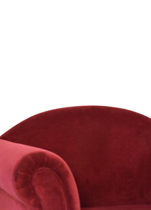 Sillón de estilo nórdico en terciopelo color vino