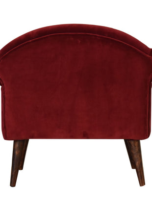 Sillón de estilo nórdico en terciopelo color vino
