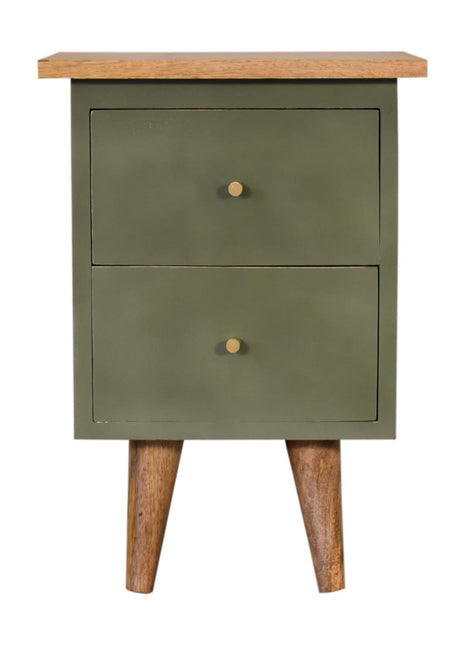 Olive Hand Painted Bedside