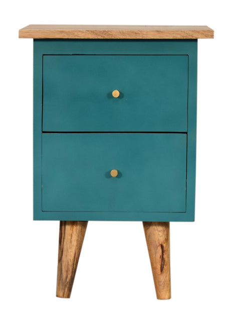 Teal Hand Painted Bedside