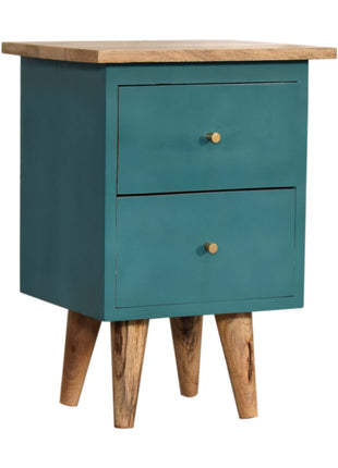 Teal Hand Painted Bedside