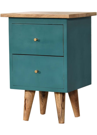 Teal Hand Painted Bedside