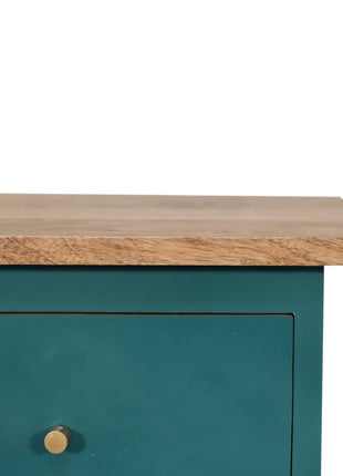 Teal Hand Painted Bedside