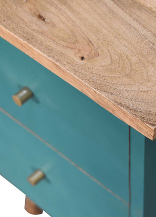 Teal Hand Painted Bedside