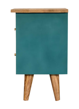 Teal Hand Painted Bedside