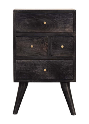 Multi Drawer Ash Black Bedside