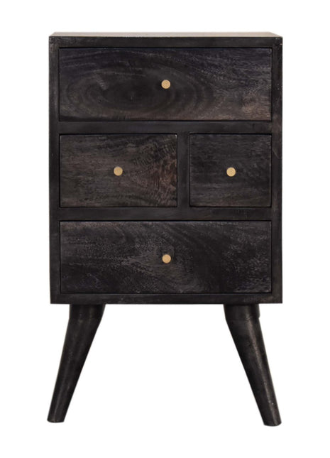 Multi Drawer Ash Black Bedside