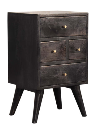 Multi Drawer Ash Black Bedside