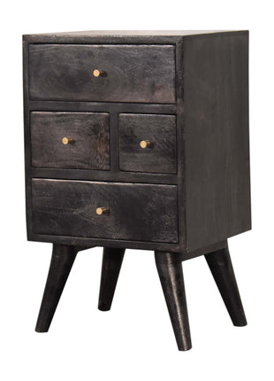 Multi Drawer Ash Black Bedside