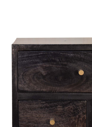 Multi Drawer Ash Black Bedside