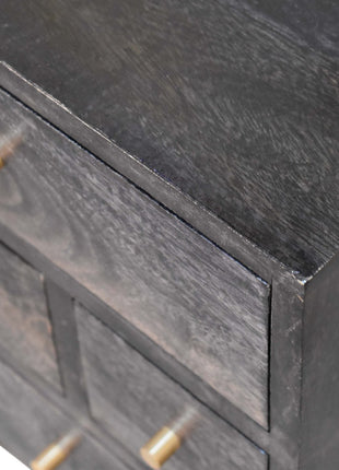 Multi Drawer Ash Black Bedside