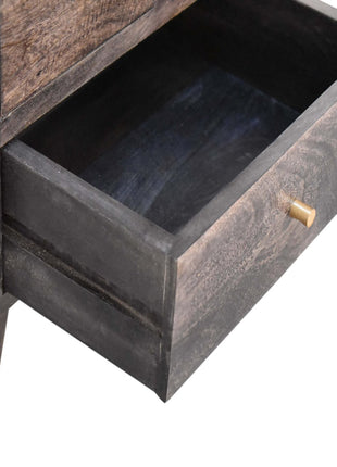 Multi Drawer Ash Black Bedside