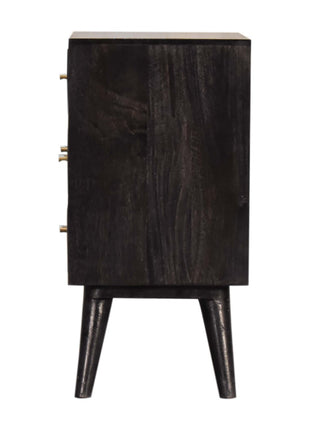 Multi Drawer Ash Black Bedside