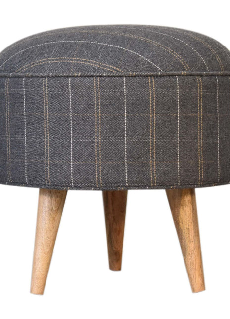 Pewter Tweed Nordic Style Footstool